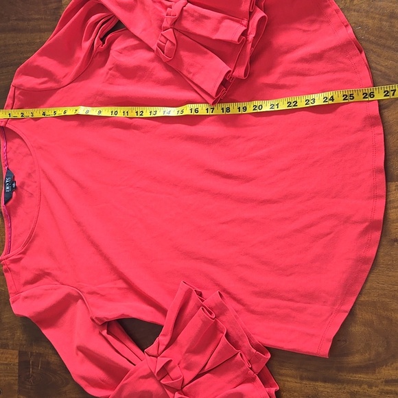 IMNYC Red Orange Bell Sleeve Blouse Size Large - Picture 8 of 9